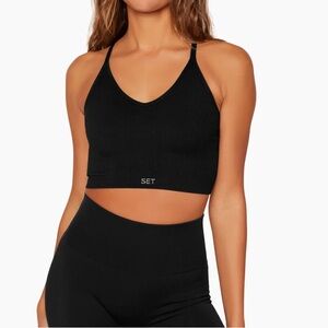 set active power ribbed v bra